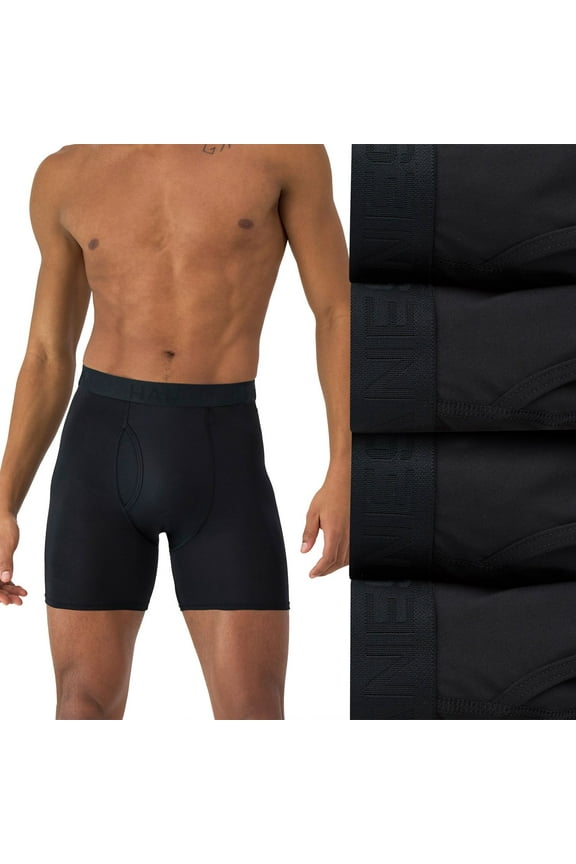 Men's Hanes® Ultimate 4-Pack Comfort Sport Performance Stretch Boxer Brief Underwear Color: Black Size: M