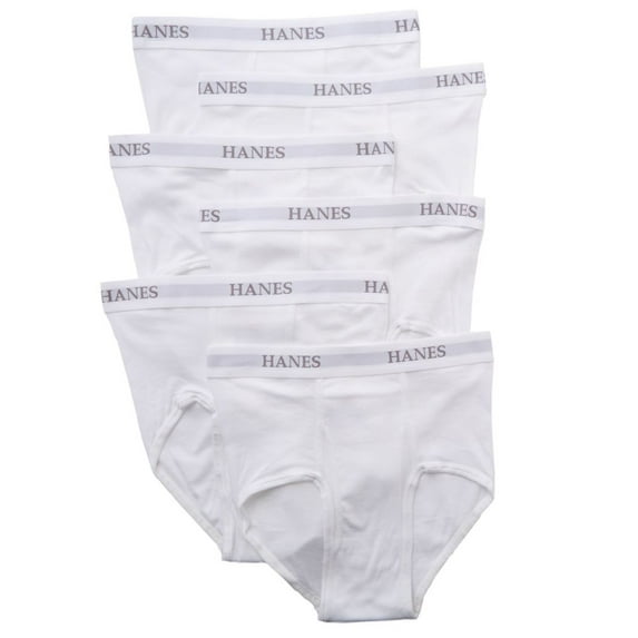 Men's Hanes Y764 Platinum Premium Briefs - 6 Pack (White XL)