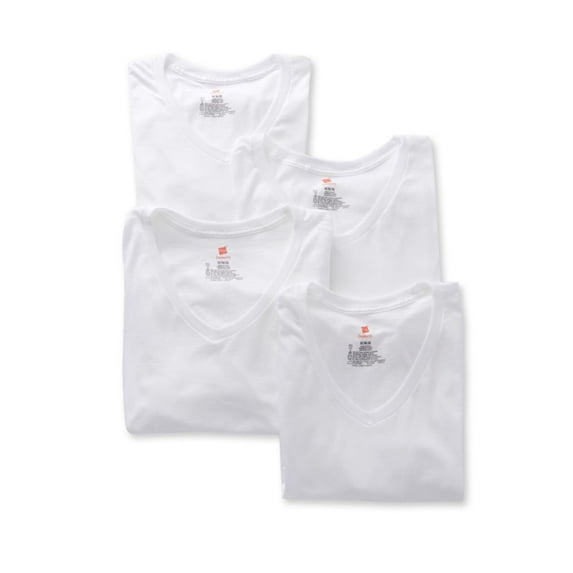 Men's Hanes YFT2W4 Platinum ComfortFit Modal V-Neck T-Shirts - 4 Pack ...