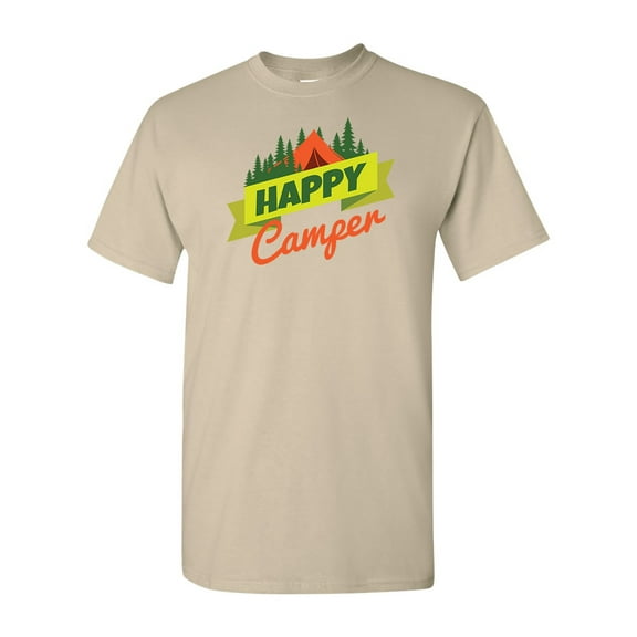 Men's Happy Camper Short Sleeve T-shirt-Sand-Small