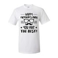 thumbnail image 1 of Men's Happy Father's Day Glasses Mustache You Are The Best Short Sleeve T-shirt-White-small, 1 of 4