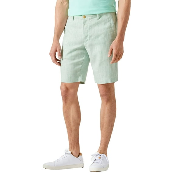 Men's Harbor Herringbone Stretch-Linen 10" Inseam Short (Malibu, Small)