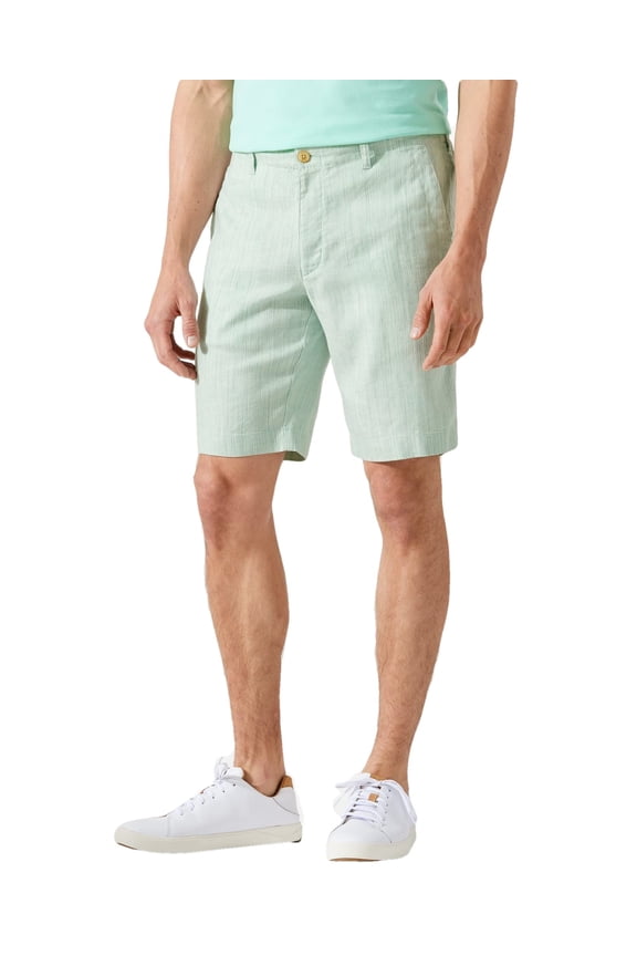 Men's Harbor Herringbone Stretch-Linen 10" Inseam Short (Malibu, Small)