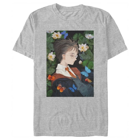 Men's Harry Potter Artistic Harry in Lily Pads Graphic Tee Athletic Heather 3X Large