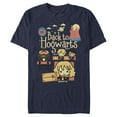 thumbnail image 1 of Men's Harry Potter Back to Hogwarts Cartoon  Graphic Tee Navy Blue Large, 1 of 5