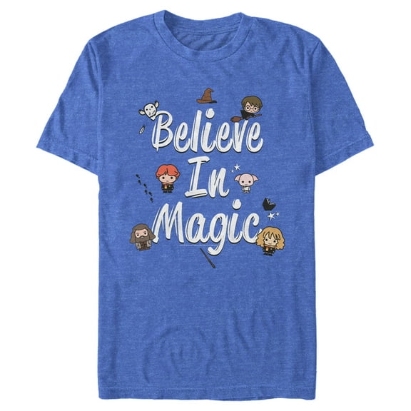 Men's Harry Potter Believe In Magic Graphic Tee Royal Blue Heather Large