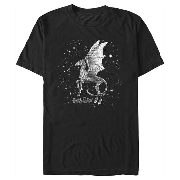 Men's Harry Potter Black and White Thestral  Graphic Tee Black X Large