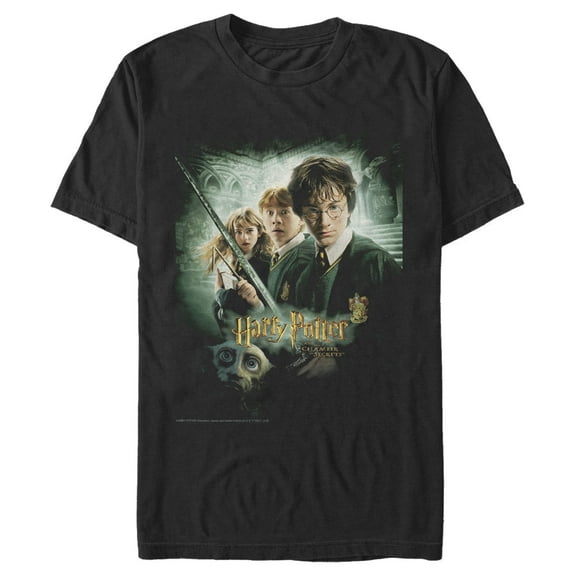 Men's Harry Potter Chamber of Secrets Poster  Graphic Tee Black X Large
