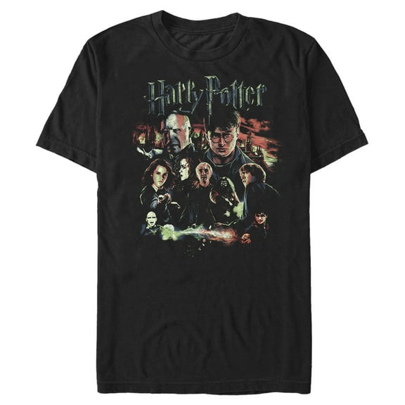 Men's Harry Potter Character Group Shot  Graphic Tee Black Medium