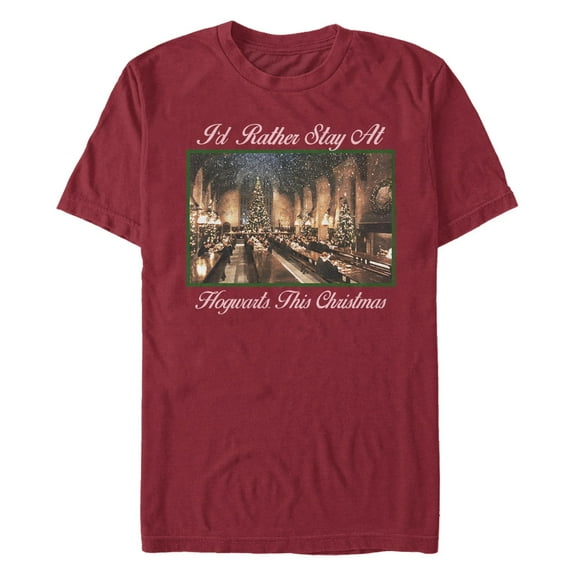Men's Harry Potter Christmas I'd Rather Stay At Hogwarts  Graphic T-Shirt