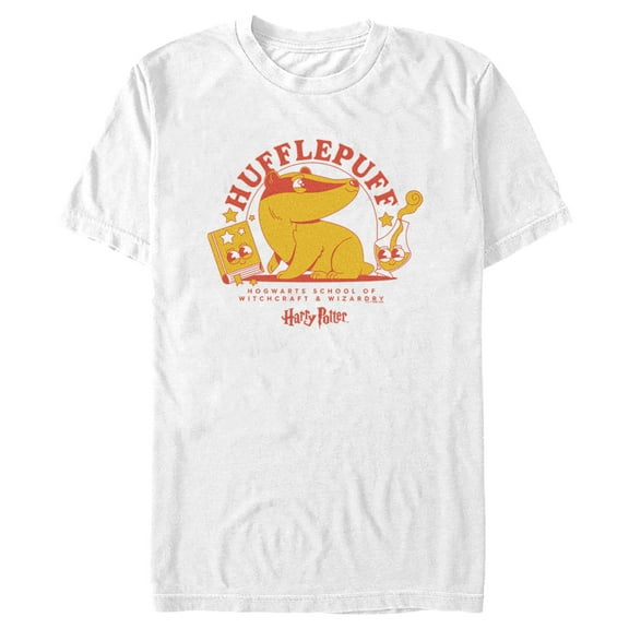 Men's Harry Potter Cute Hufflepuff Badger  Graphic Tee White Large