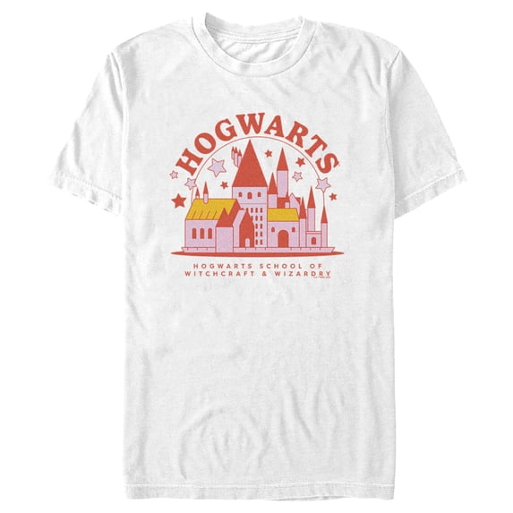 Men's Harry Potter Cute Starry Hogwarts Graphic Tee White Large
