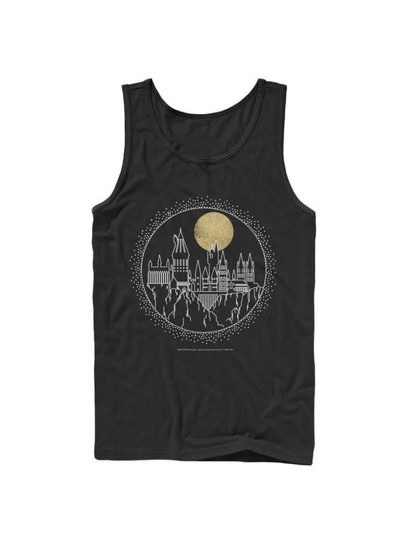 Mens Harry Potter Hogwarts Line Art Moonrise Tank Top