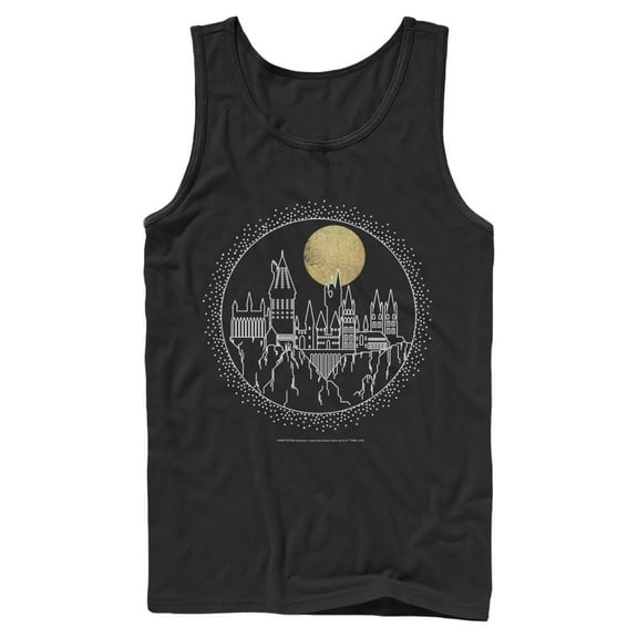 Mens Harry Potter Hogwarts Line Art Moonrise Tank Top