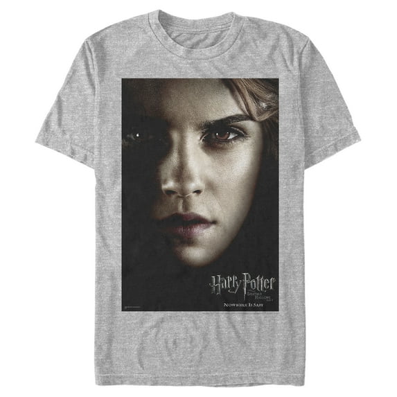 Men's Harry Potter Deathly Hallows Hermione Character Poster Graphic Tee Athletic Heather X Large