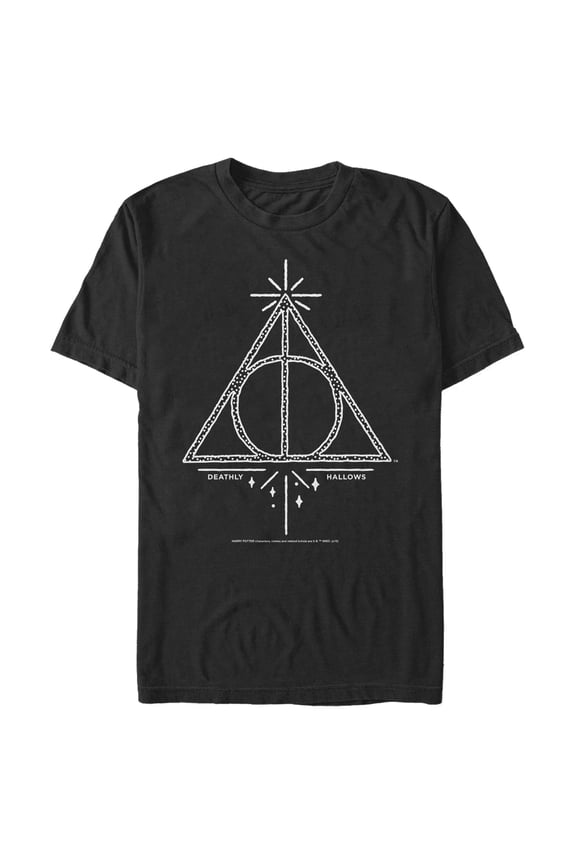 Men's Harry Potter Deathly Hallows Symbol Graphic Tee Black 3X Large