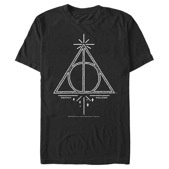 Men's Harry Potter Deathly Hallows Symbol Graphic Tee Black Large