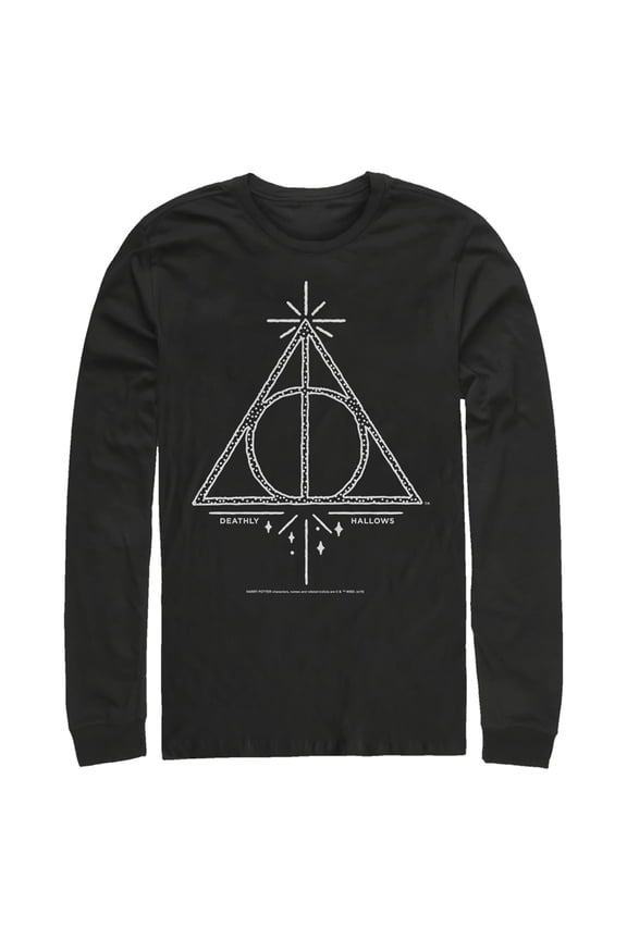 Men's Harry Potter Deathly Hallows Symbol Long Sleeve Shirt Black X Large