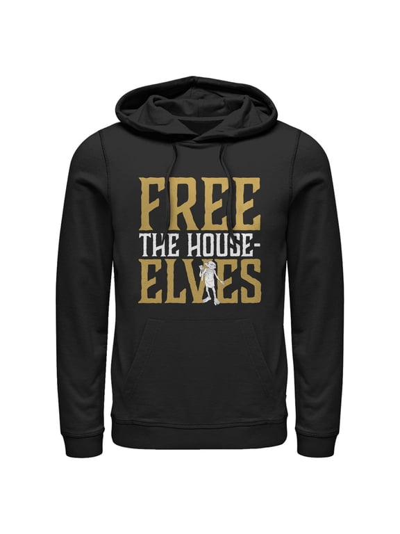 Men's Harry Potter Dobby Free House-Elves Pull Over Hoodie Black Medium