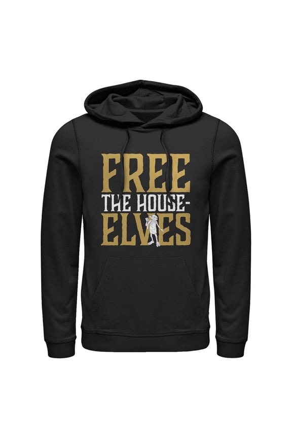 Men's Harry Potter Dobby Free House-Elves Pull Over Hoodie Black Medium