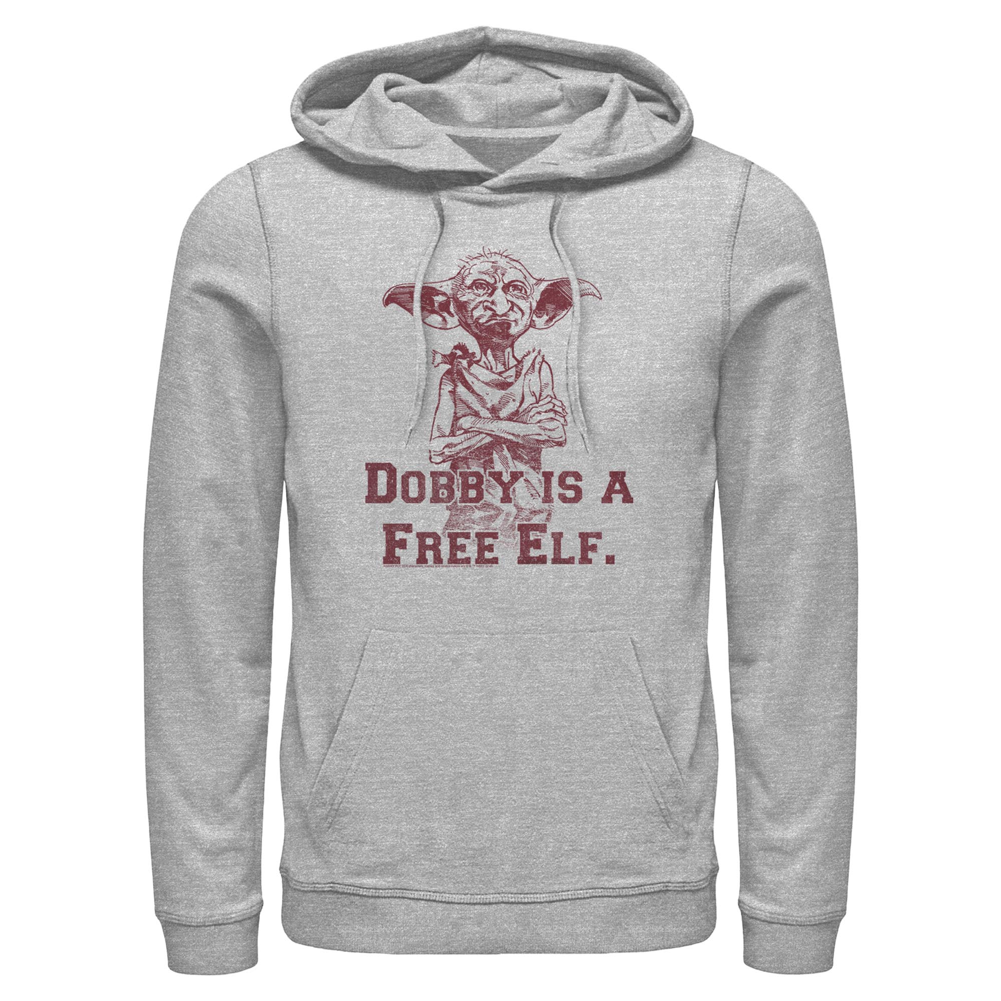 Men's Harry Potter Dobby is a Free Elf Pull Over Hoodie Athletic Heather Large