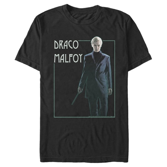 Men's Harry Potter Draco Malfoy Simple Framed Portrait  Graphic Tee Black 3X Large