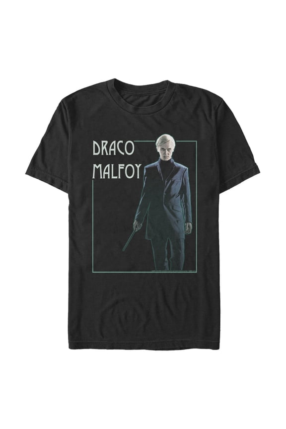 Men's Harry Potter Draco Malfoy Simple Framed Portrait  Graphic Tee Black Large