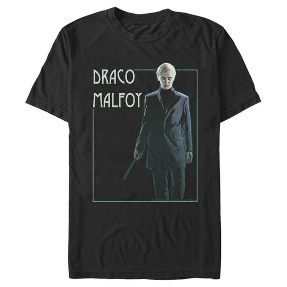 Men's Harry Potter Draco Malfoy Simple Framed Portrait Graphic Tee Black Small