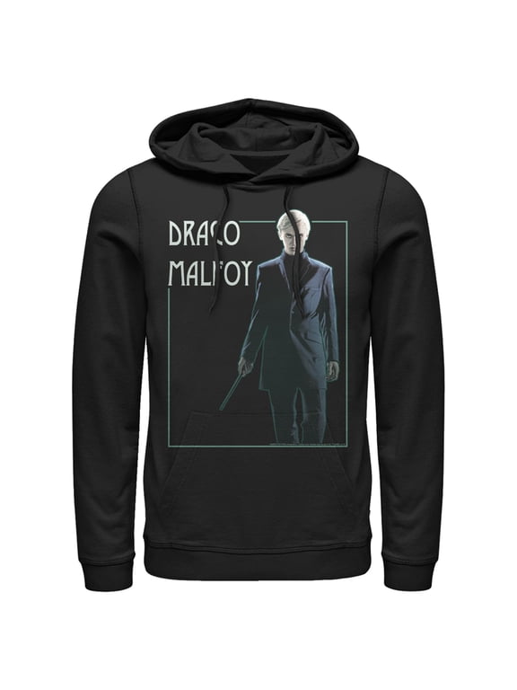Men's Harry Potter Draco Malfoy Simple Framed Portrait Pull Over Hoodie Black X Large