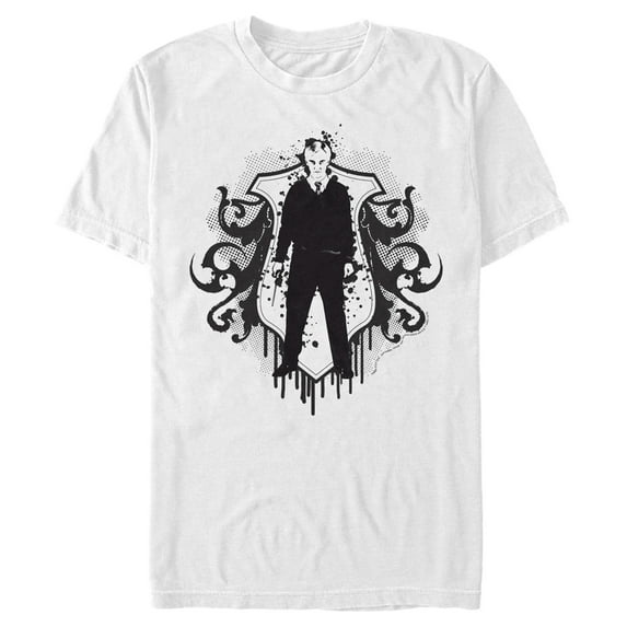 Men's Harry Potter Draco Malfoy Splatter Print Graphic Tee White 2X Large