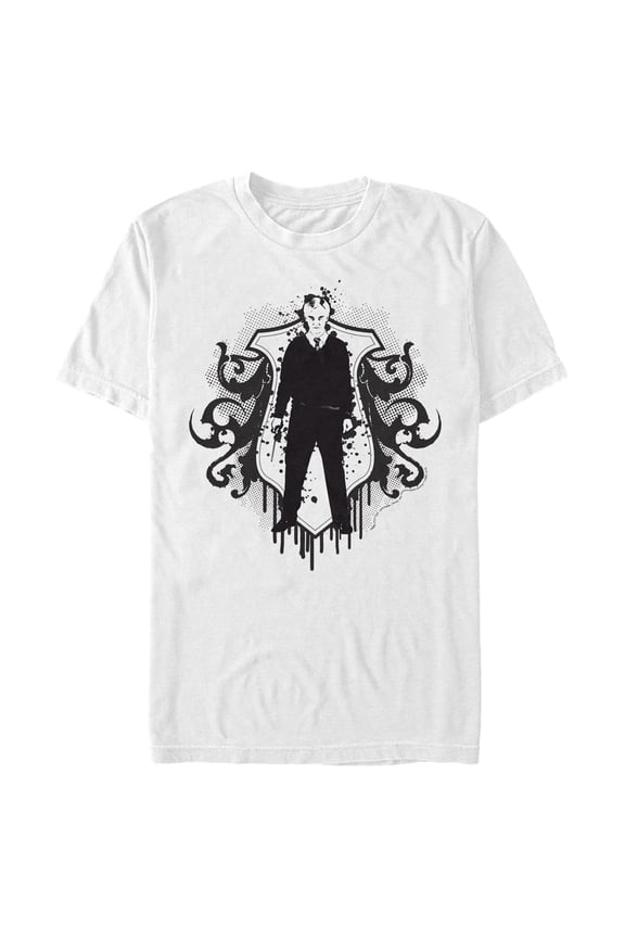 Men's Harry Potter Draco Malfoy Splatter Print  Graphic Tee White 3X Large