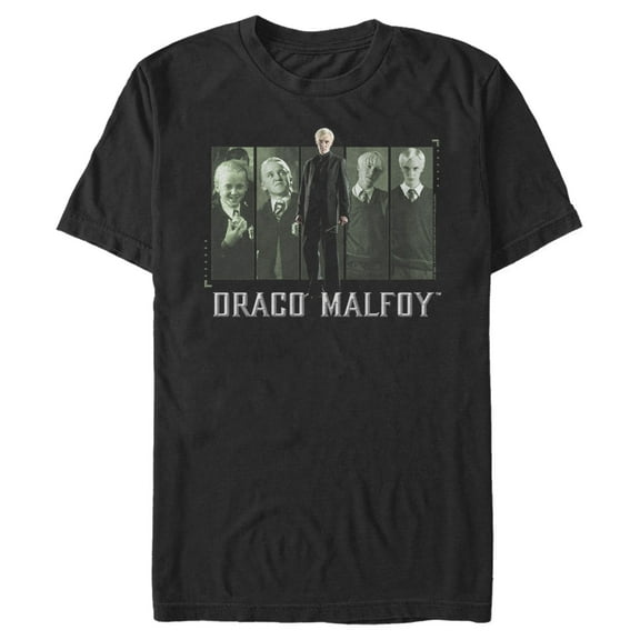 Men's Harry Potter Draco Malfoy Year Panels  Graphic Tee Black 2X Large