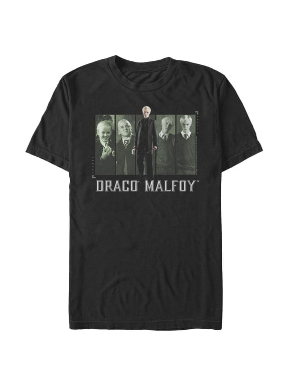 Men's Harry Potter Draco Malfoy Year Panels Graphic Tee Black Small