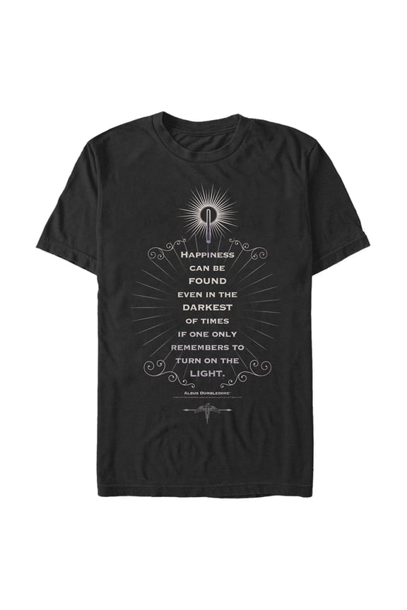 Men's Harry Potter Dumbledore Happiness Quote  Graphic Tee Black Medium