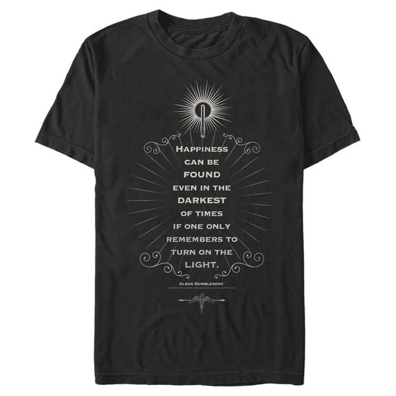 Men's Harry Potter Dumbledore Happiness Quote  Graphic Tee Black X Large