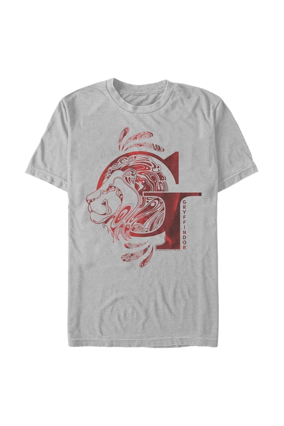 Men's Harry Potter Gryffindor G Logo  Graphic Tee Silver Small