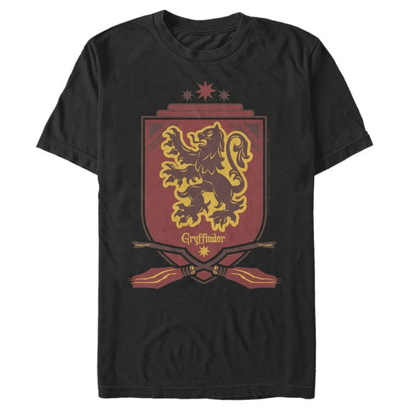 Men's Harry Potter Gryffindor House Shield  Graphic Tee Black Large