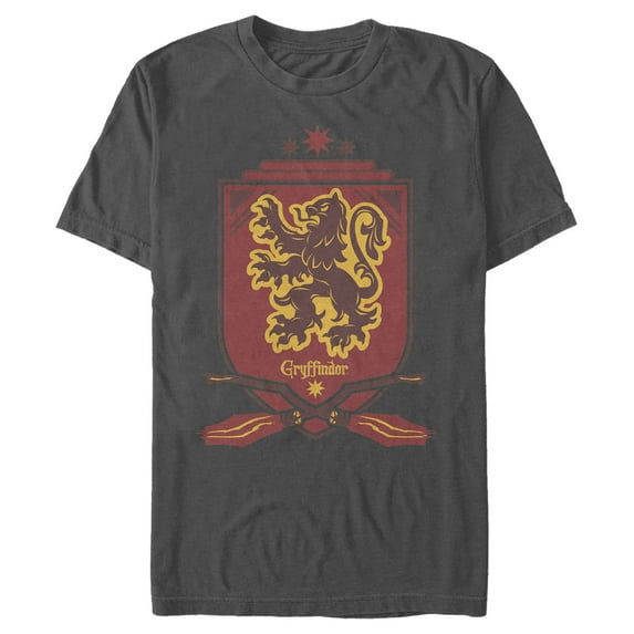 Men's Harry Potter Gryffindor House Shield Graphic Tee Charcoal Small
