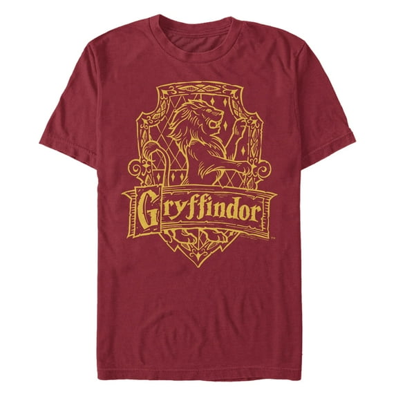Men's Harry Potter Gryffindor Line Art Crest Graphic T-Shirt