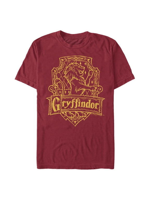 Men's Harry Potter Gryffindor Line Art Crest Graphic T-Shirt