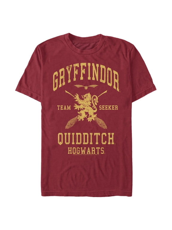 Men's Harry Potter Gryffindor Quidditch Gold Team Seeker Graphic Tee Cardinal 3X Large