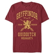 Men's Harry Potter Gryffindor Quidditch Gold Team Seeker Graphic Tee Cardinal X Large