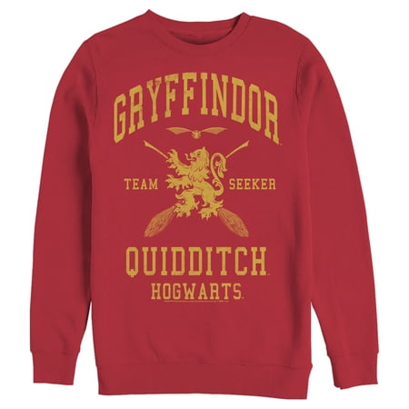 Men's Harry Potter Gryffindor Quidditch Gold Team Seeker Sweatshirt Red 2X Large