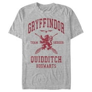 Men's Harry Potter Gryffindor Quidditch Team Seeker Graphic Tee Athletic Heather Large