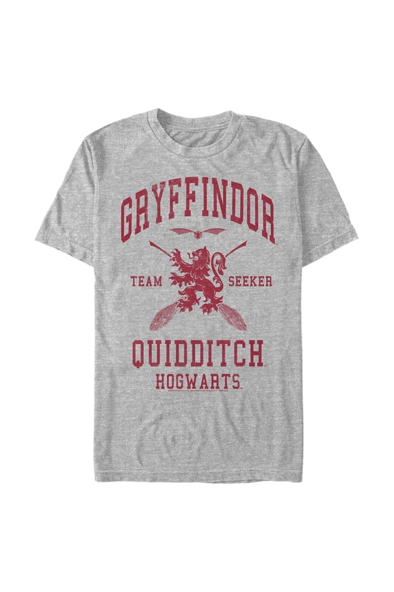 Men's Harry Potter Gryffindor Quidditch Team Seeker Graphic Tee Athletic Heather X Large