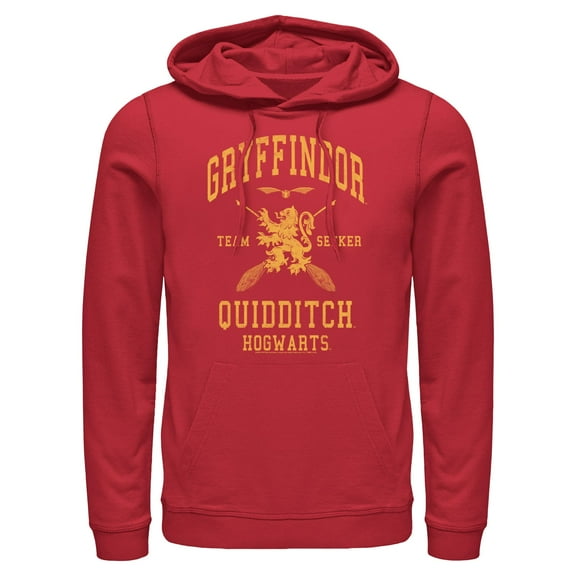 Men's Harry Potter Gryffindor Quidditch Gold Team Seeker Pull Over Hoodie Red X Large