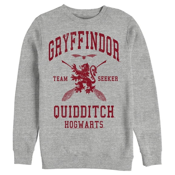 Men's Harry Potter Gryffindor Quidditch Team Seeker  Sweatshirt Athletic Heather 2X Large