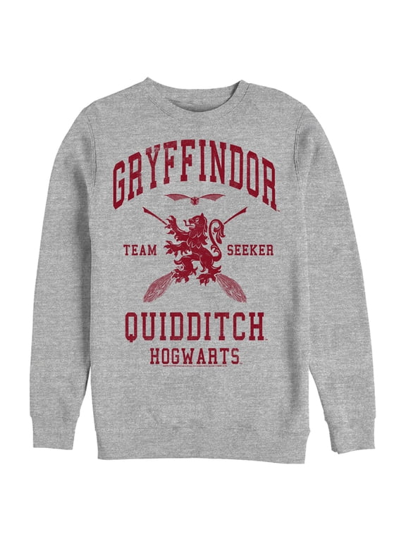 Men's Harry Potter Gryffindor Quidditch Team Seeker Sweatshirt Athletic Heather Medium
