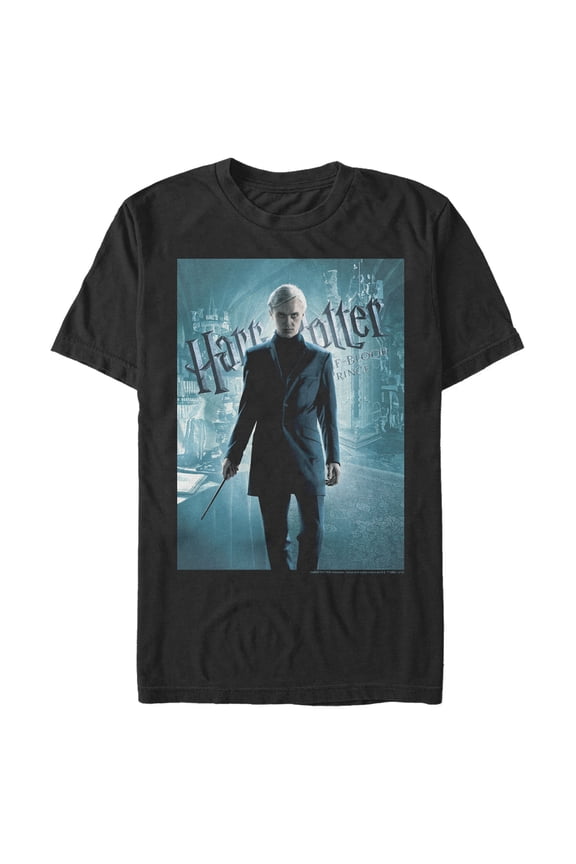 Men's Harry Potter Half-Blood Prince Draco Poster Graphic Tee Black 2X Large