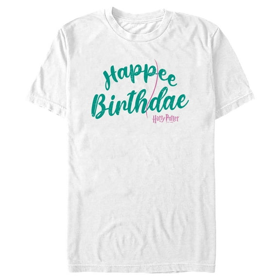 Men's Harry Potter Happee Birthdae Logo  Graphic Tee White Large